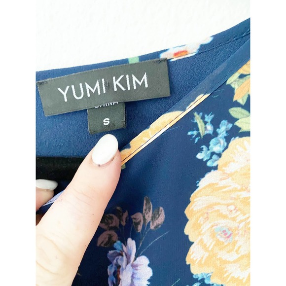 NWOT Yumi Kim Navy and Yellow Floral Maxi Woodstock Dress - Picture 5 of 6